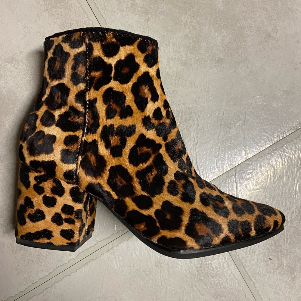 Leopard print booties